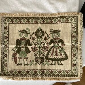 Austria Tapestry Placemat with Folk Art Design 1990’s